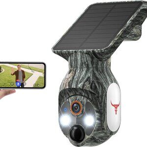 1080P Solar Security Cameras Wireless Outdoor, 360° View Pan/Tilt 2.4Ghz WiFi